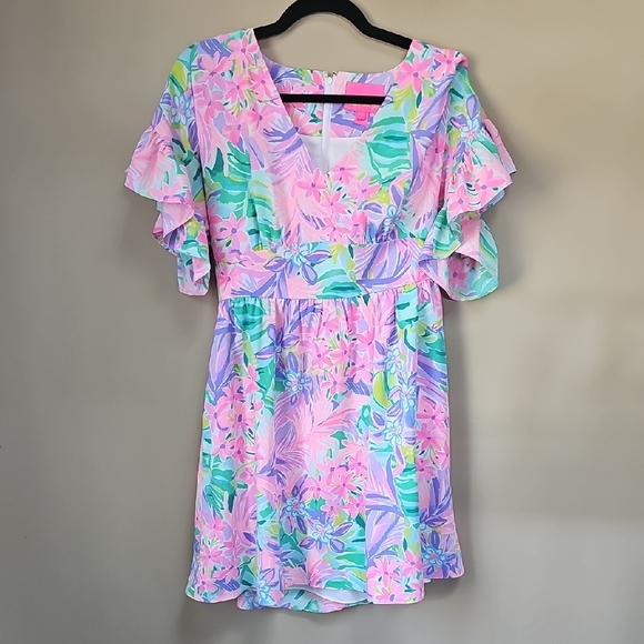 Lilly Pulitzer Dresses & Skirts - Lilly Pulitzer Pink and Gold Logo Dress Label